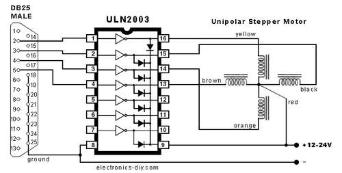 Простой Драйвер Шагового Двигателя Uln2003