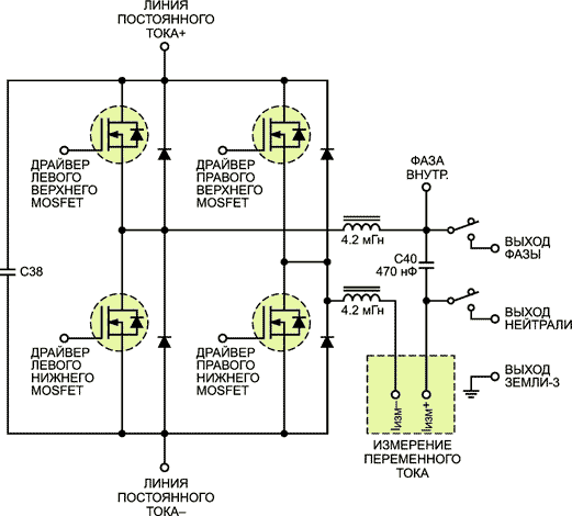Пример H-моста для схемы фотогальванического инвертора