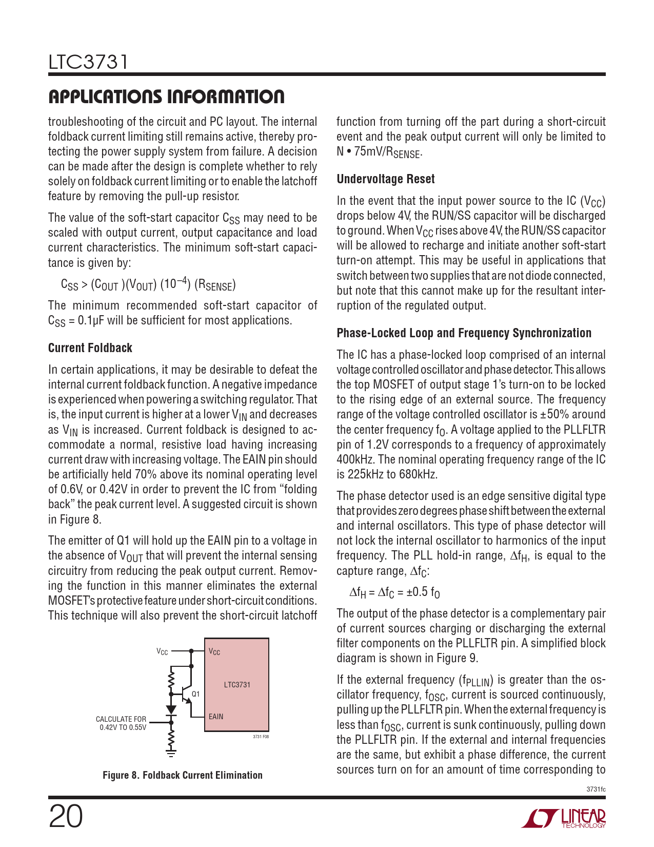 APPLICATIONS INFORMATION. Undervoltage Reset. PhaseLocked Loop and