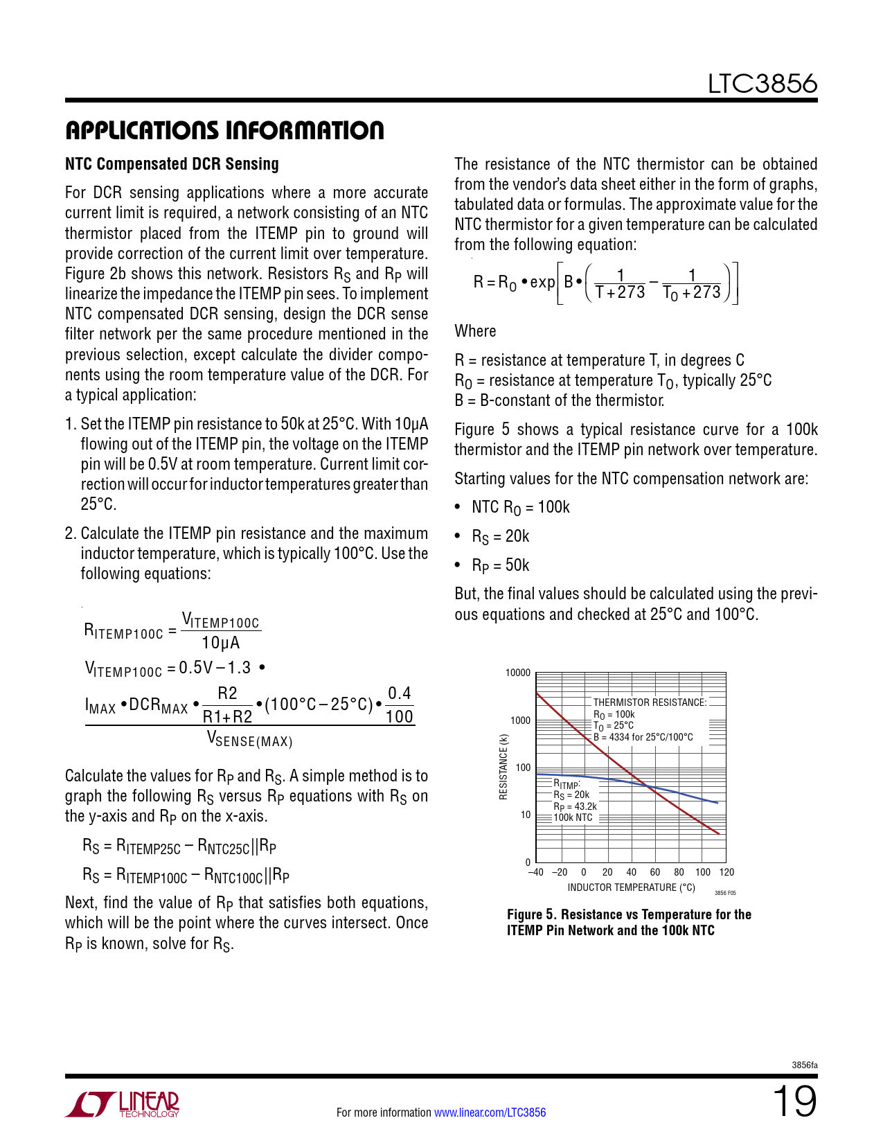 applicaTions inForMaTion NTC Compensated DCR Sensing. Figure 5