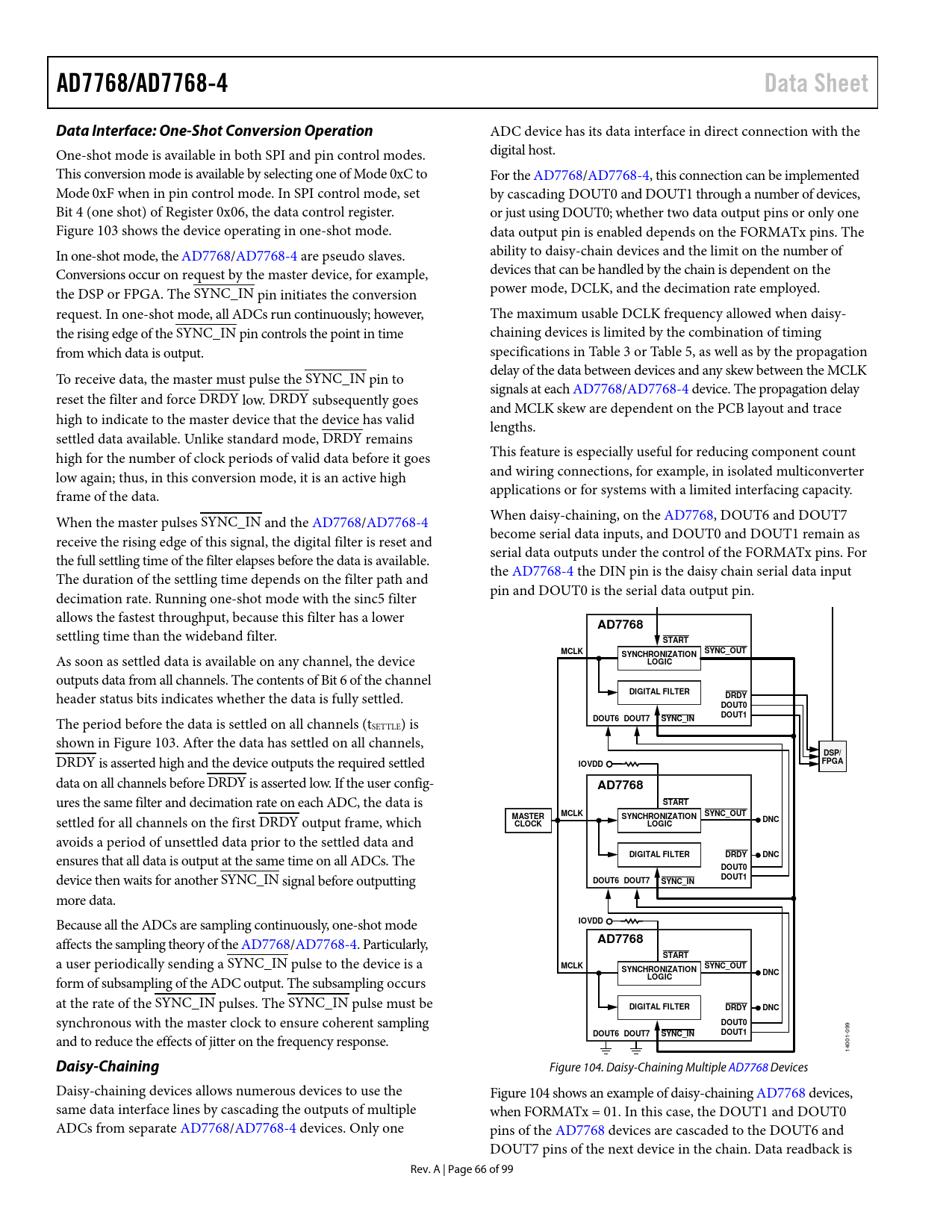 AD7768/AD7768-4. Data Sheet. Data Interface: One-Shot Conversion ...