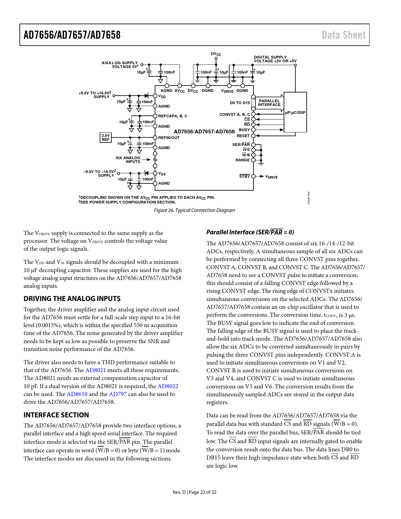 AD7656/AD7657/AD7658. Data Sheet. DVCC. DIGITAL SUPPLY VOLTAGE +3V OR ...