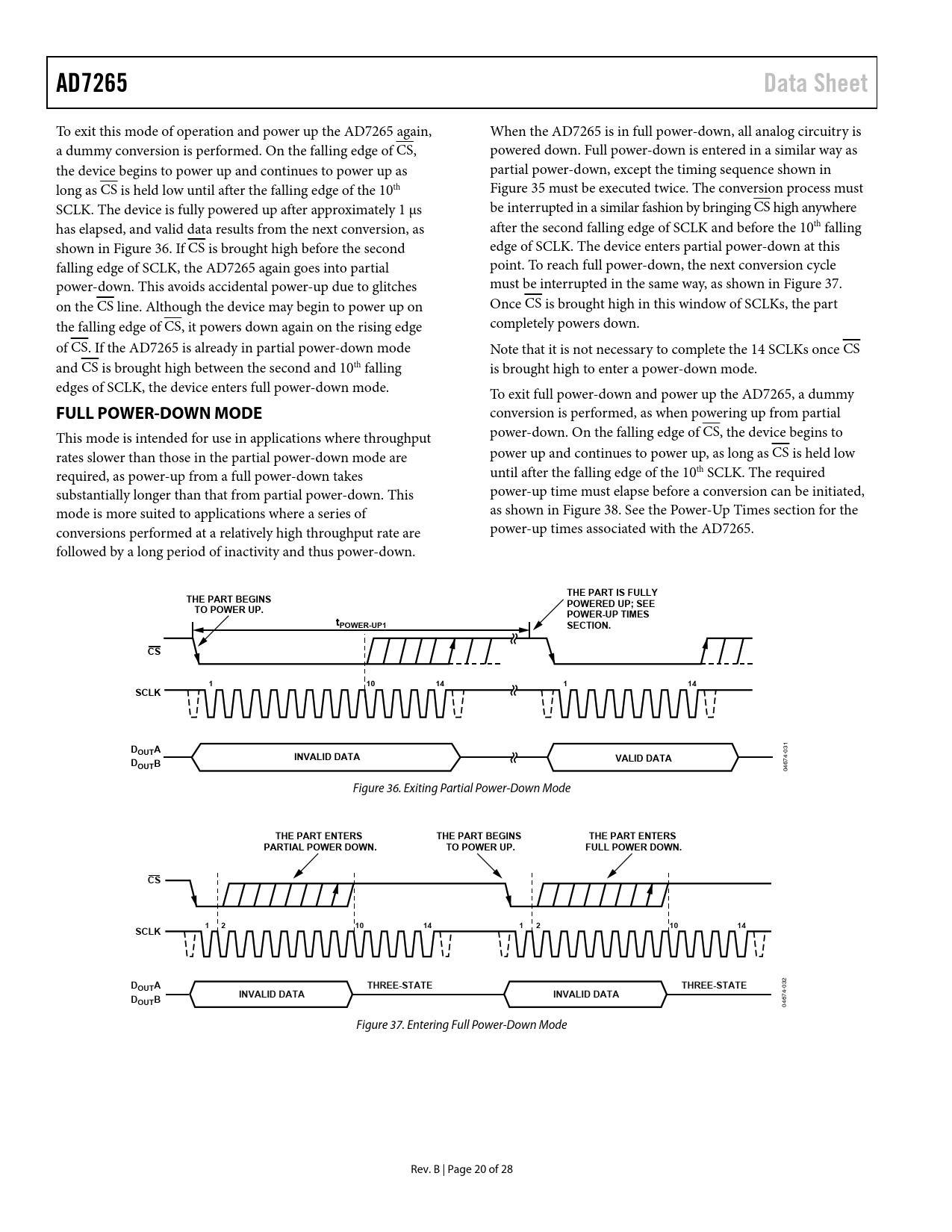 AD7265. Data Sheet. FULL POWERDOWN MODE. THE PART IS FULLY. THE PART