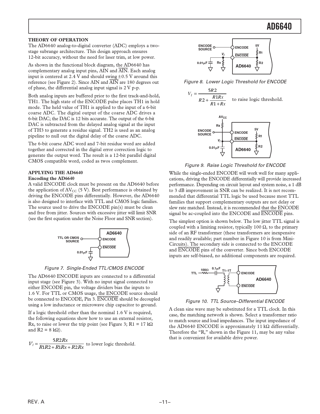 AD6640. THEORY OF OPERATION. ENCODE. SOURCE. 0.01. AVCC. APPLYING THE ...