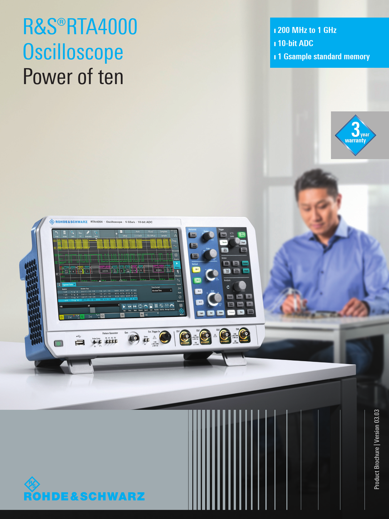 Product brochure RTA4000 oscilloscope Rohde&Schwarz, Версия: 03.03