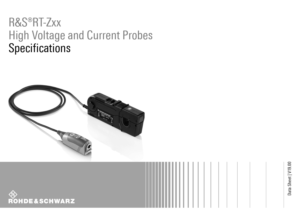 Datasheet - RT-Zxx High Voltage and High Current Probes Rohde&Schwarz, Revision: 19.00