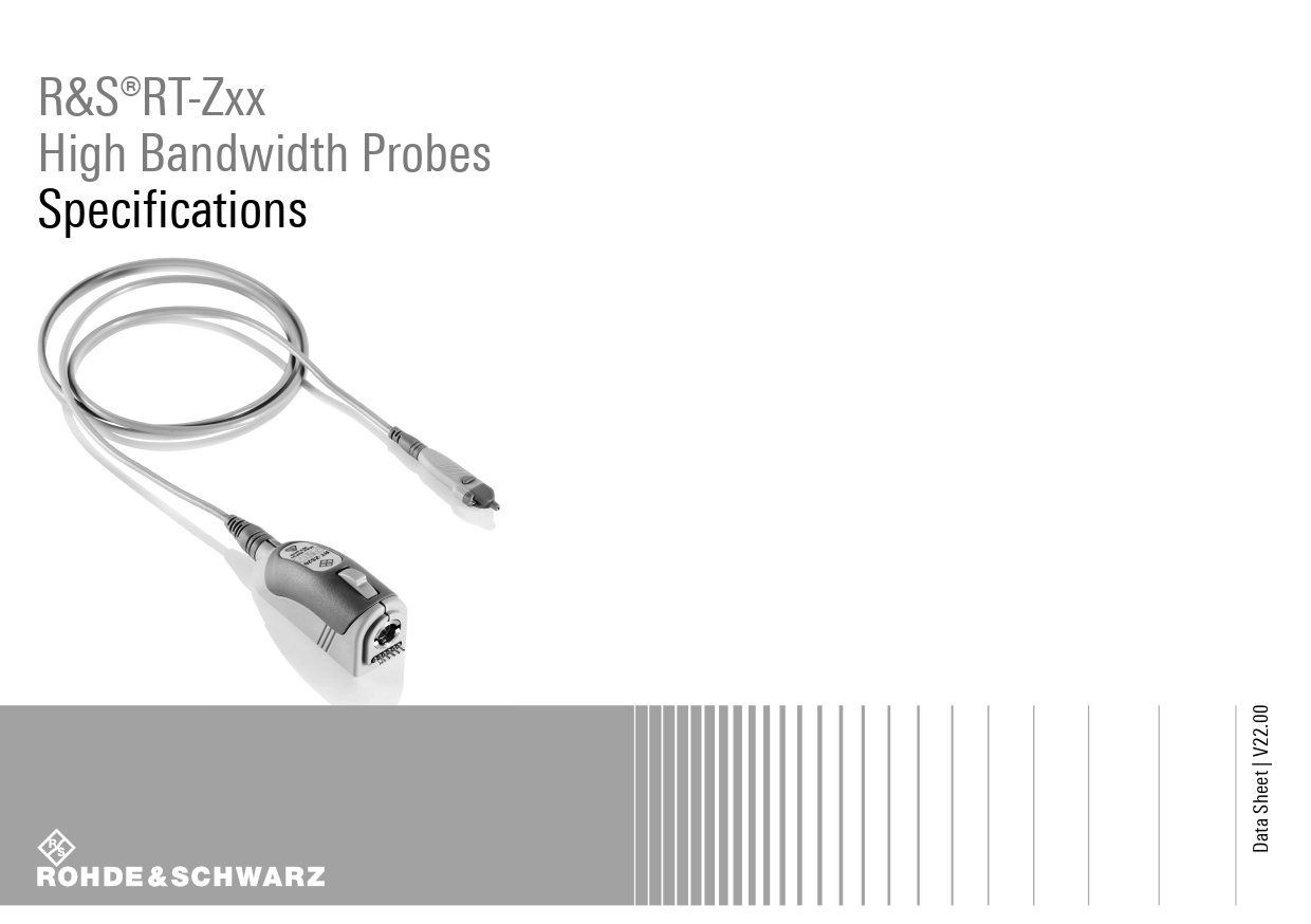 Datasheet RT-Zxx high bandwidth probes Rohde&Schwarz, Версия: 22.00
