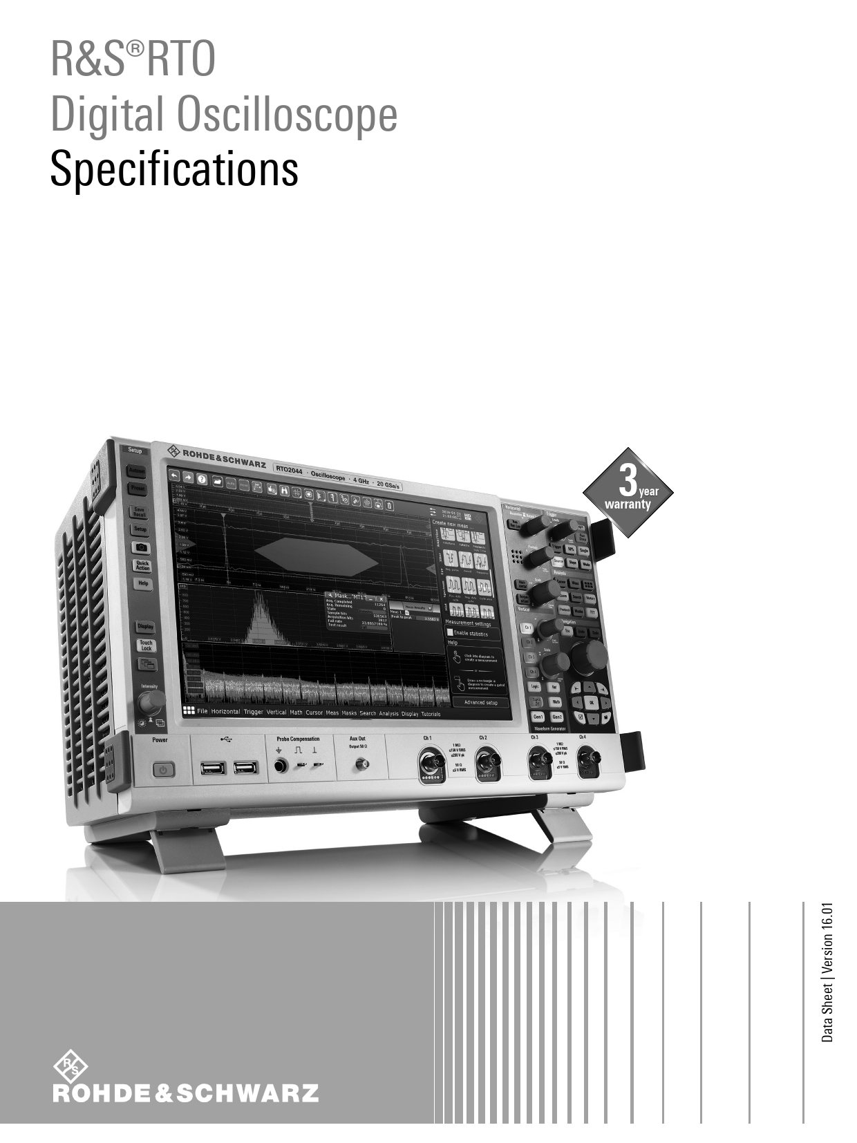 Datasheet RTO2000 Digital oscilloscope Rohde&Schwarz, Revision: 16.01