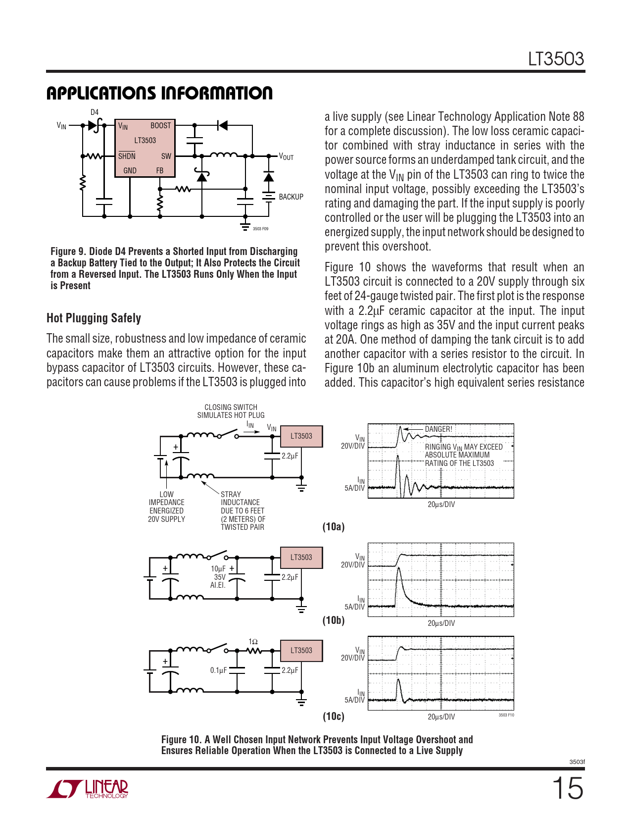 APPLICATIO S I FOR ATIO Datasheet LT3503 Analog Devices