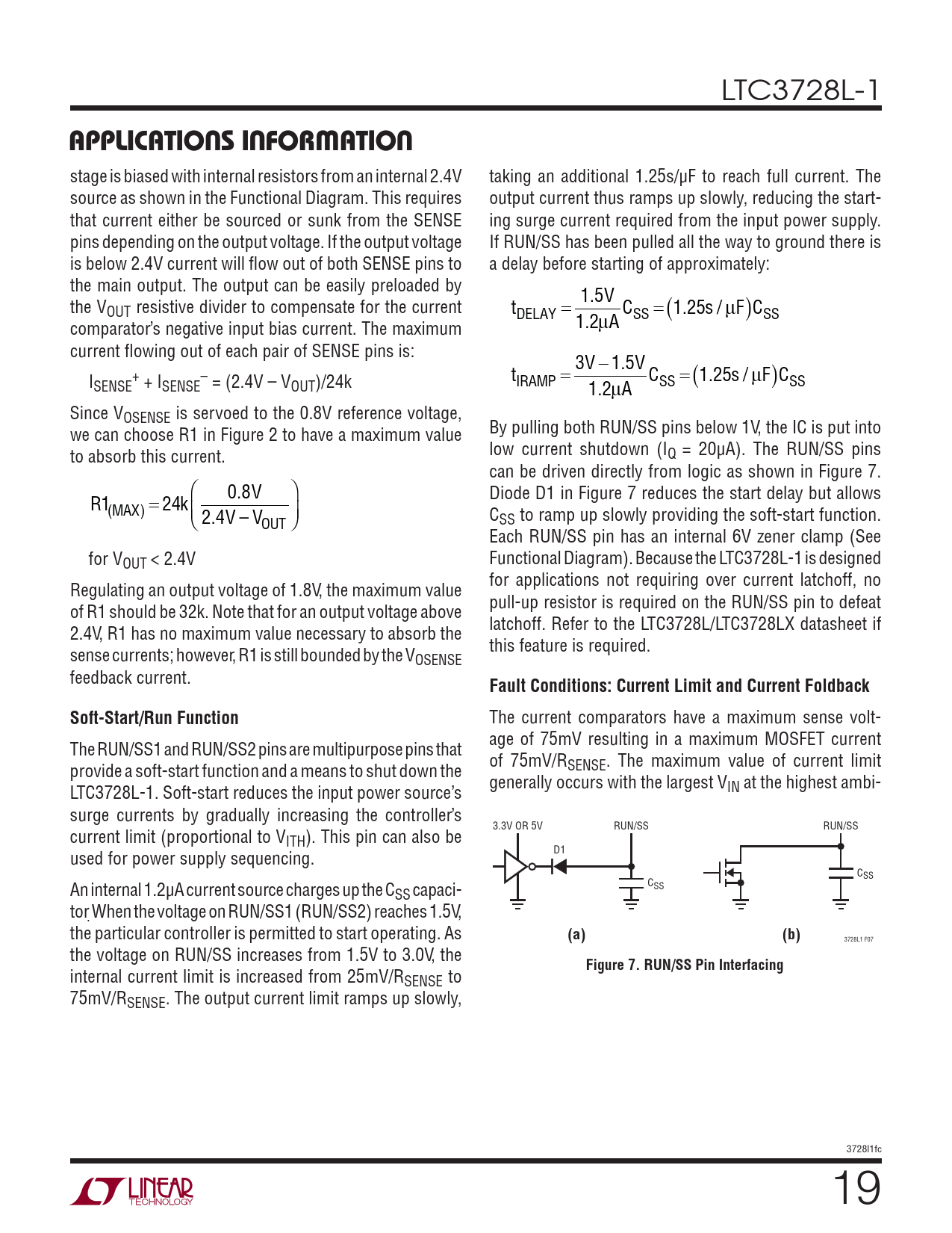 APPLICATIONS INFORMATION. Fault Conditions Current Limit and Current
