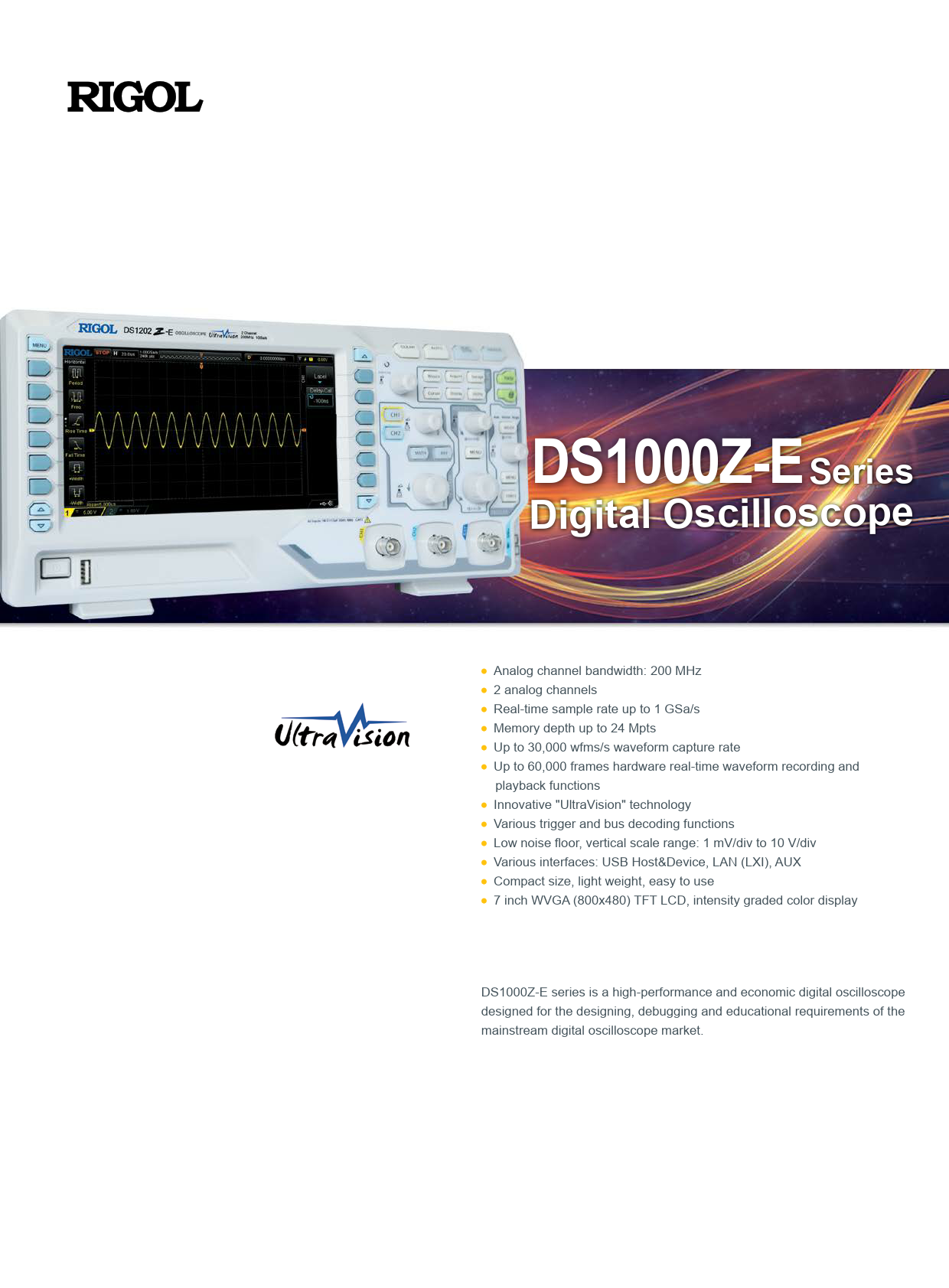 Datasheet DS1000Z-E Series Rigol