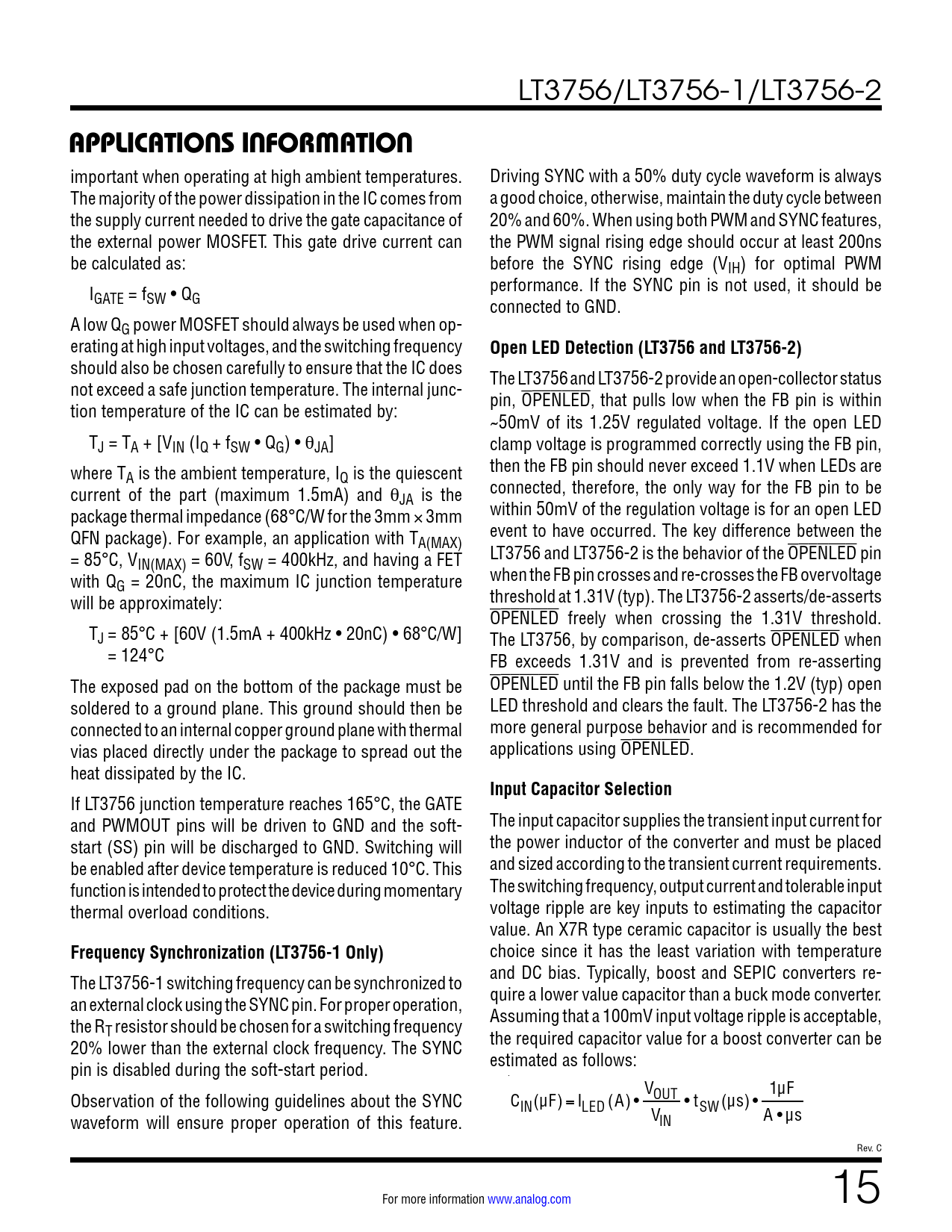 APPLICATIONS INFORMATION. Open LED Detection (LT3756 and LT37562