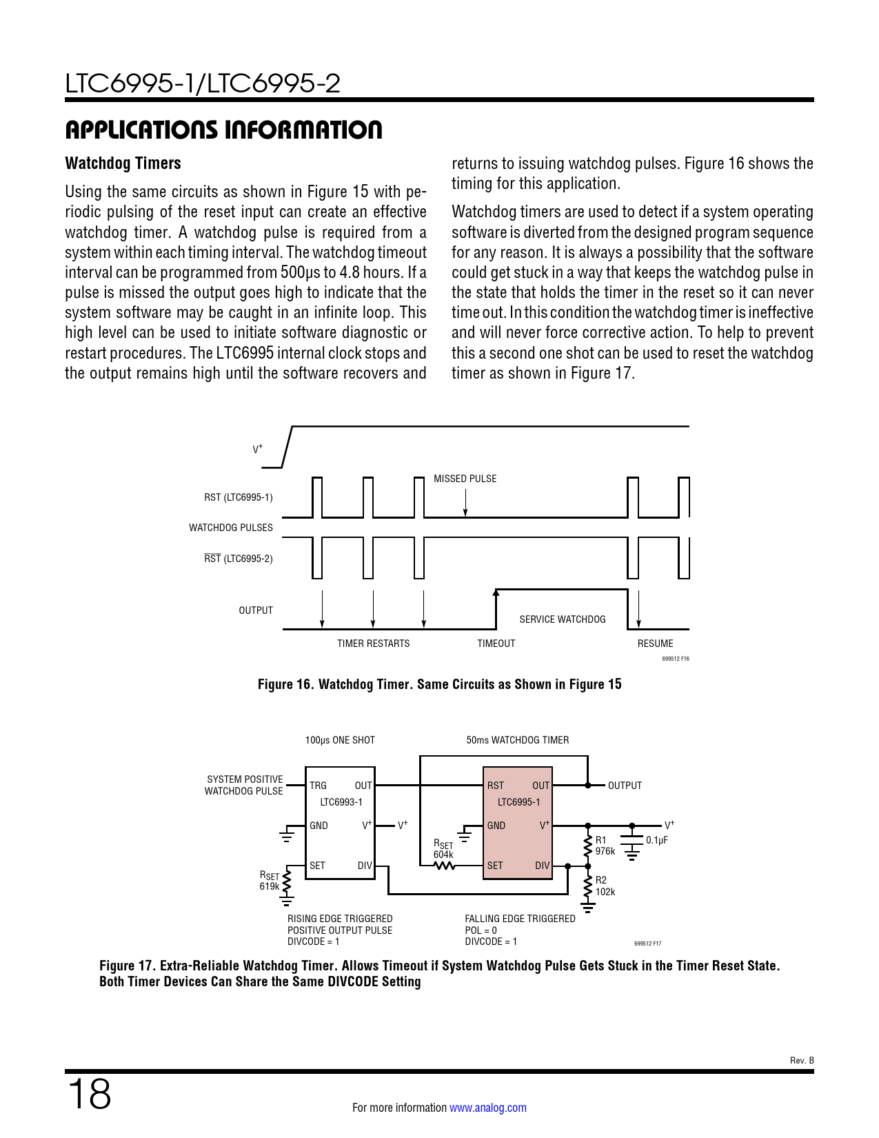 APPLICATIONS INFORMATION Watchdog Timers. Figure 16. Watchdog Timer