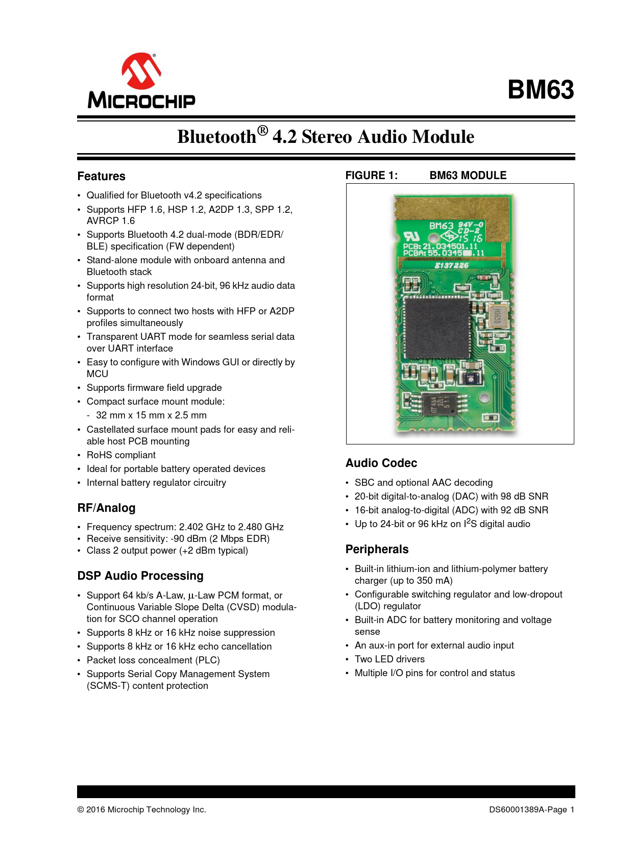 Microchip bluetooth data