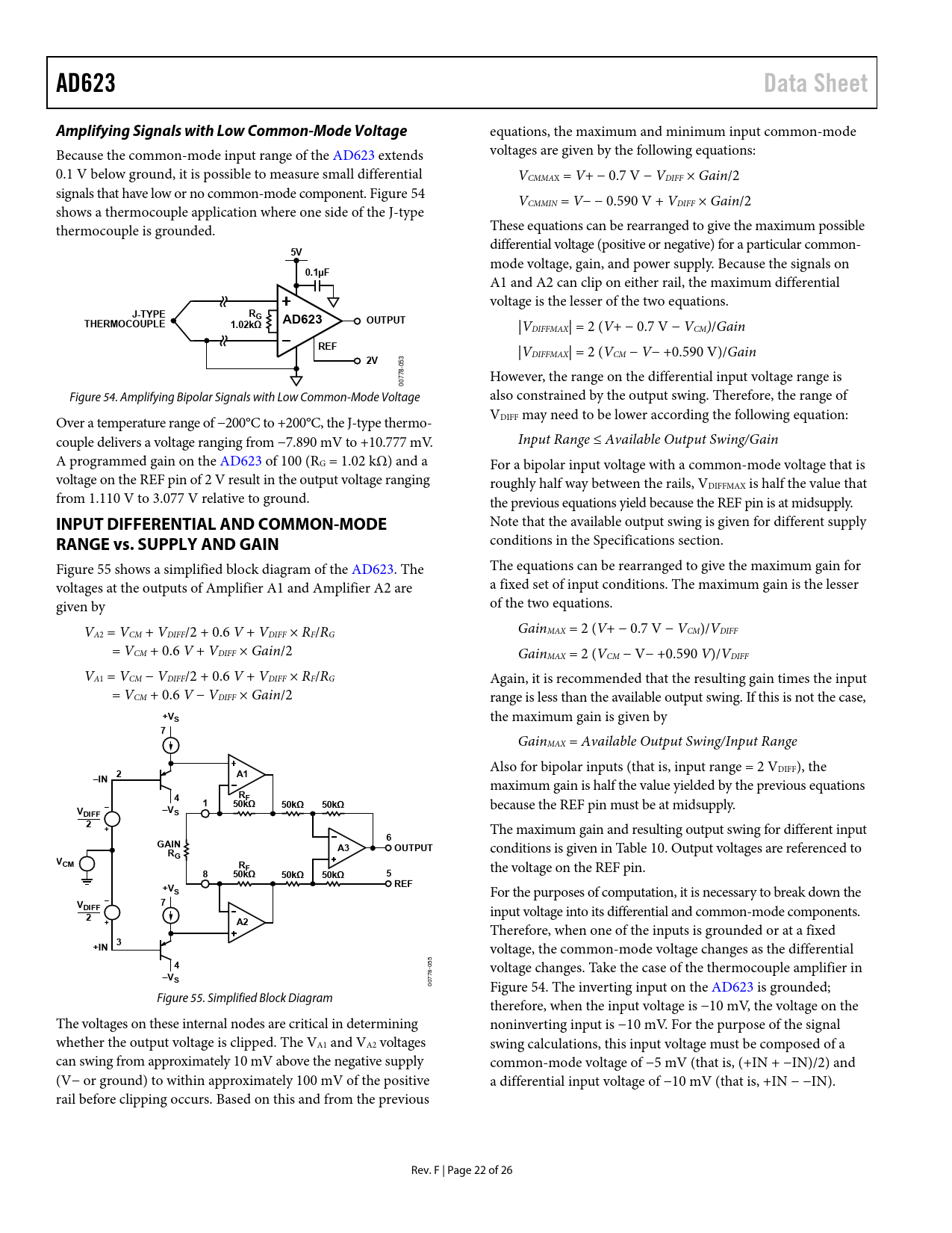 AD623. Data Sheet. Amplifying Signals with Low CommonMode Voltage. 0