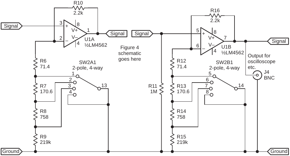 First and second amplifiers and range switch