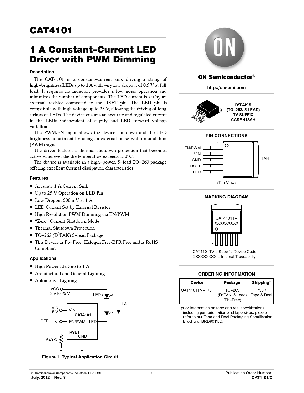 Datasheet CAT4101 ON Semiconductor