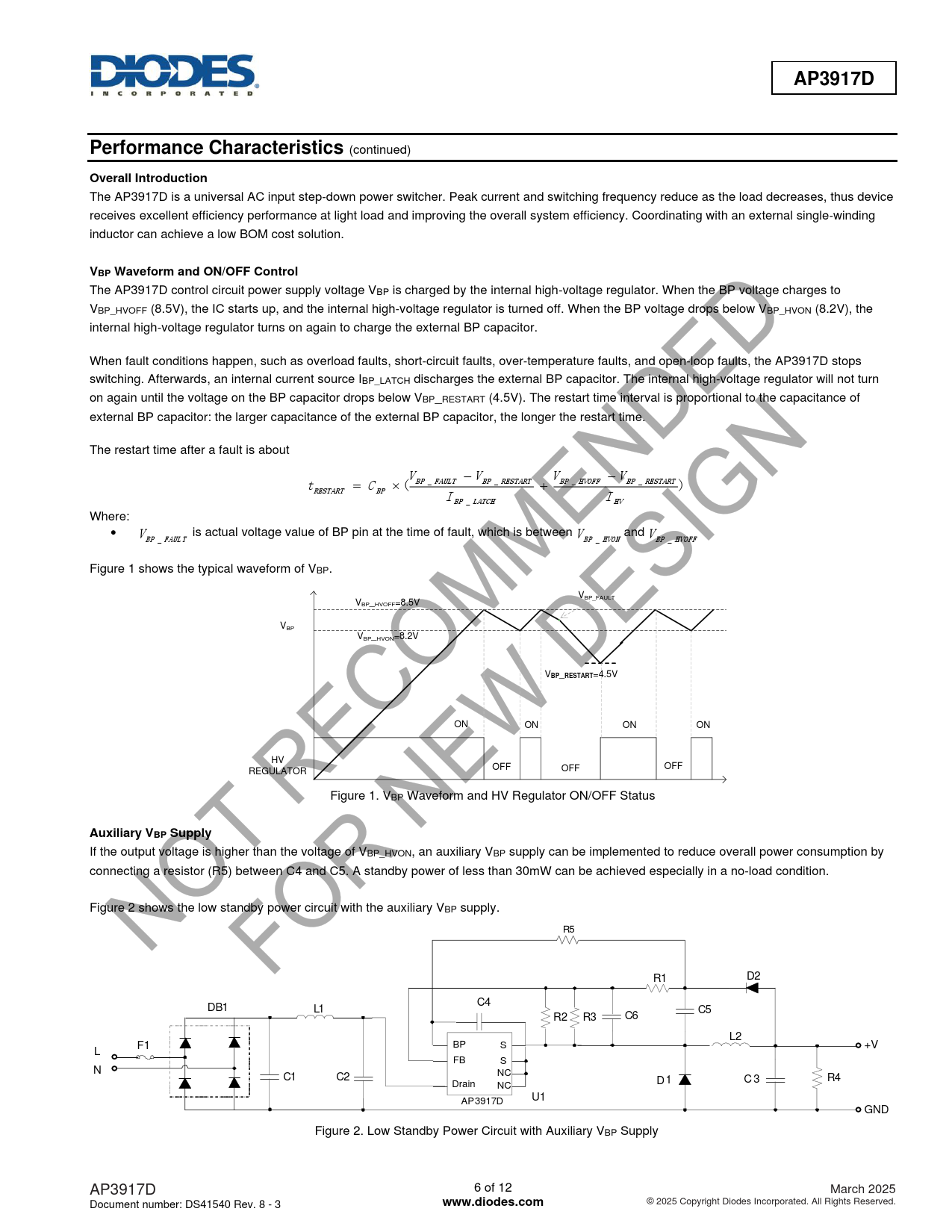AP3917D Performance Characteristics Overall Introduction VBP Waveform and ON/OFF Control RESTART Auxiliary VBP Supply