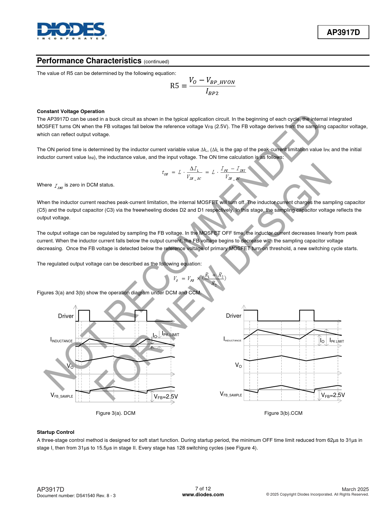 AP3917D Performance Characteristics Constant Voltage Operation Startup Control www.diodes.com