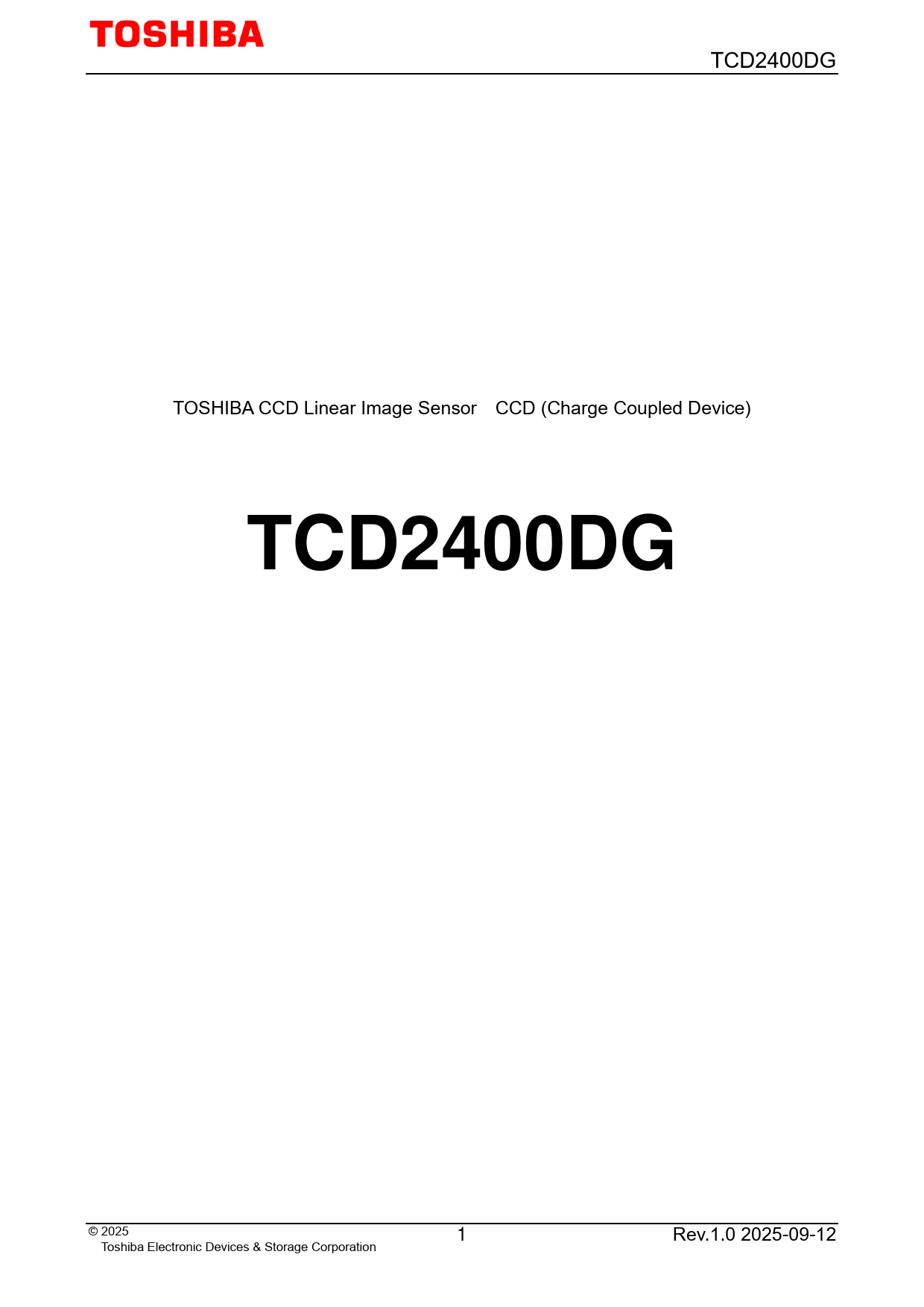 Datasheet TCD2400DG Toshiba