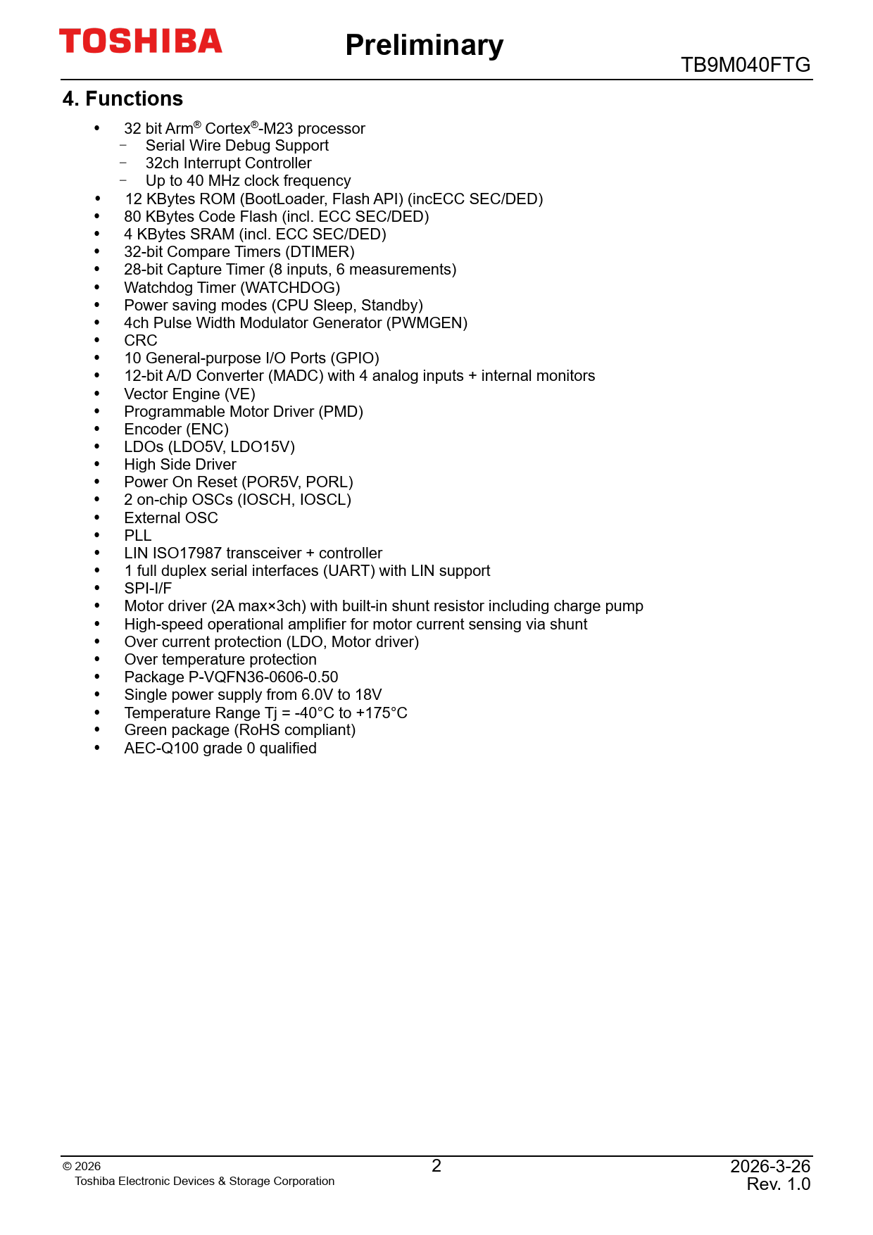Preliminary 4 Functions