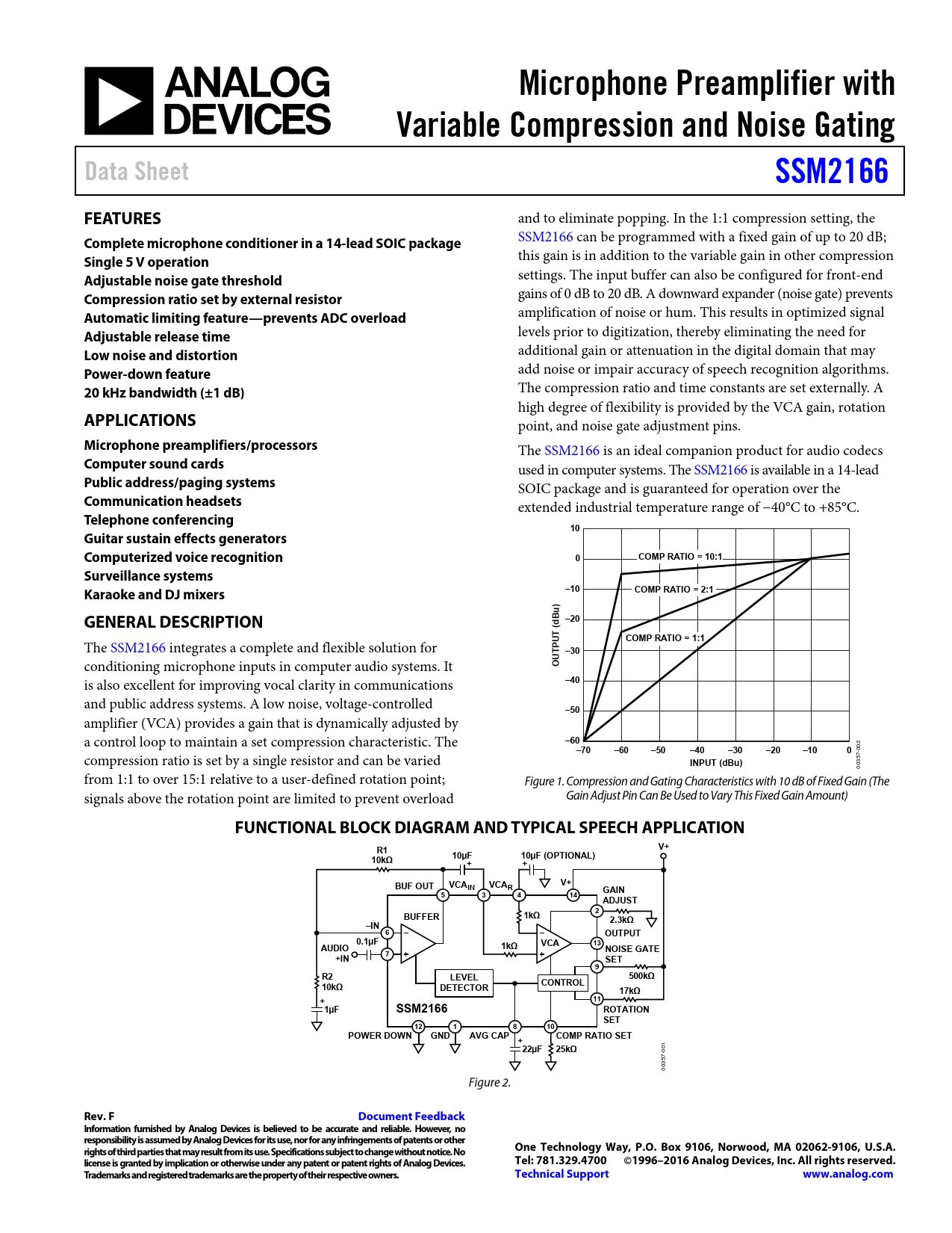 Datasheet SSM2166 Analog Devices