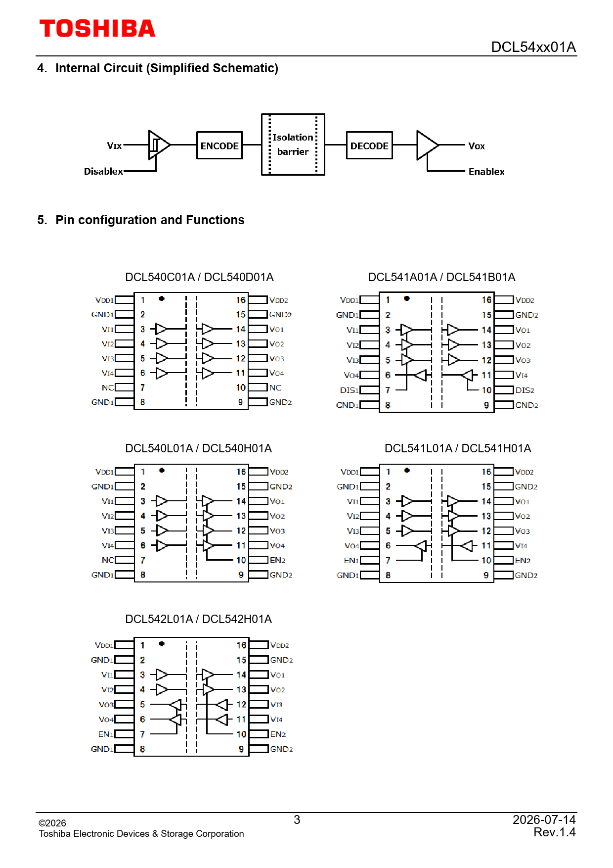 4 Internal Circuit (Simplified Schematic) 5 Pin configuration and Functions
