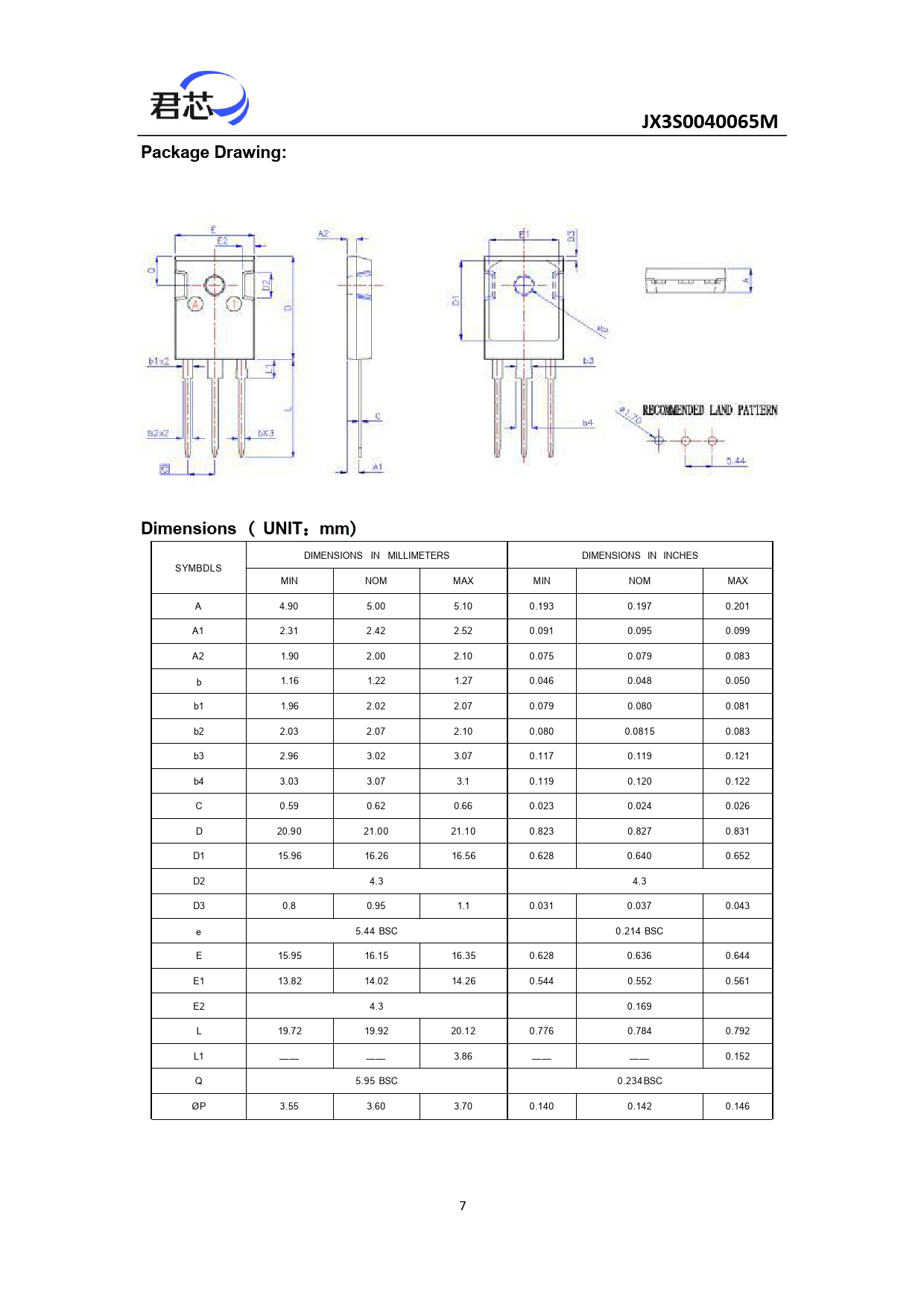 JX3S0040065M Package Drawing: Dimensions UNIT mm