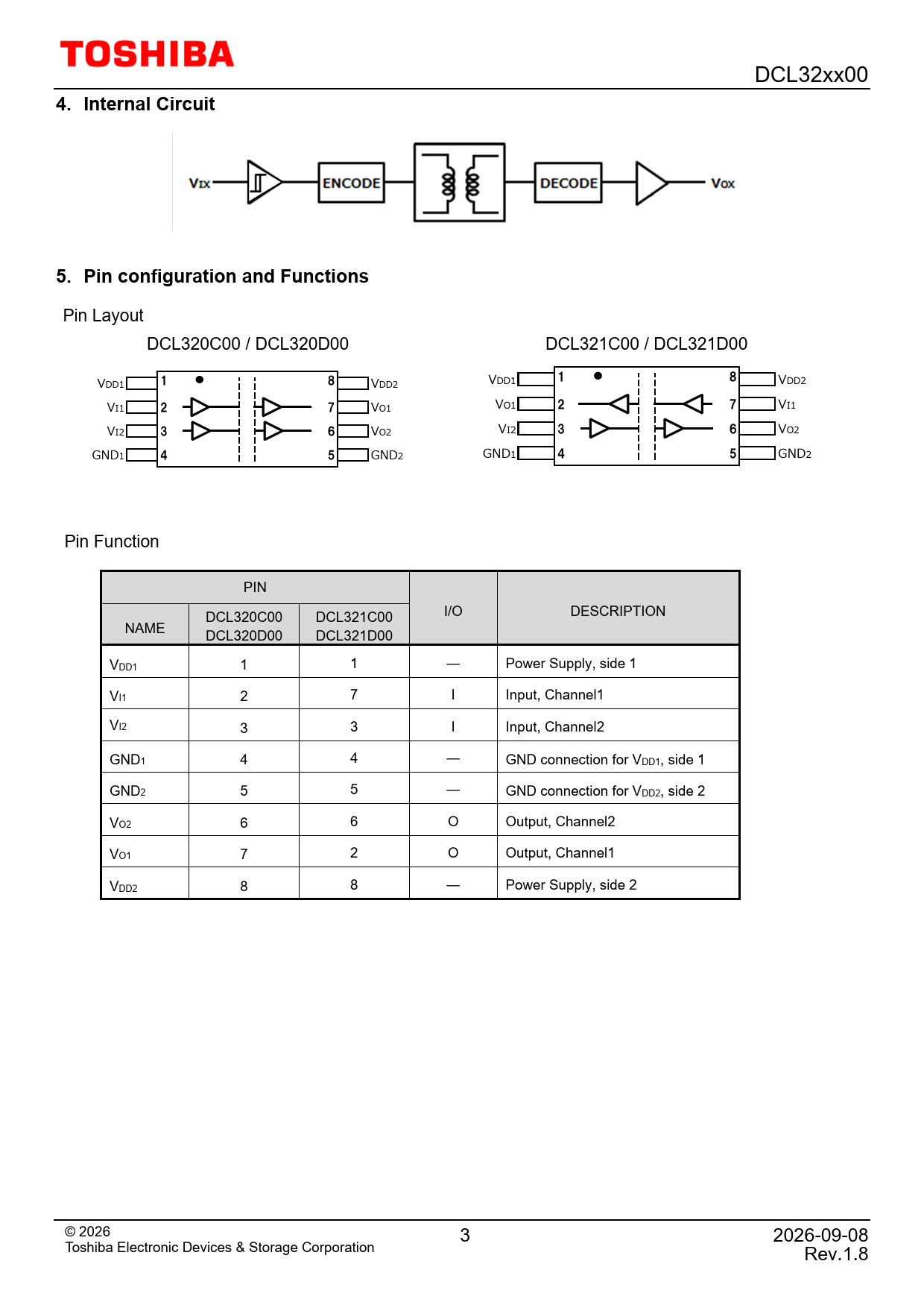 4 Internal Circuit 5 Pin configuration and Functions