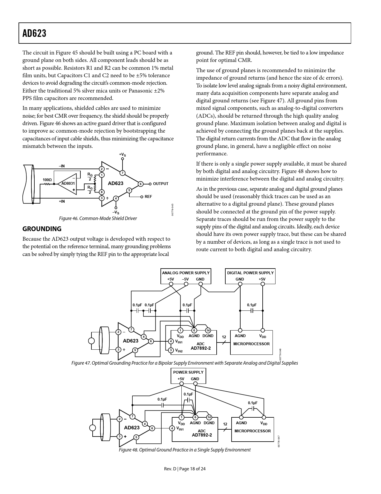 AD623 Instrumentation Amplifier Datasheet, Pinout, Features, 55 OFF