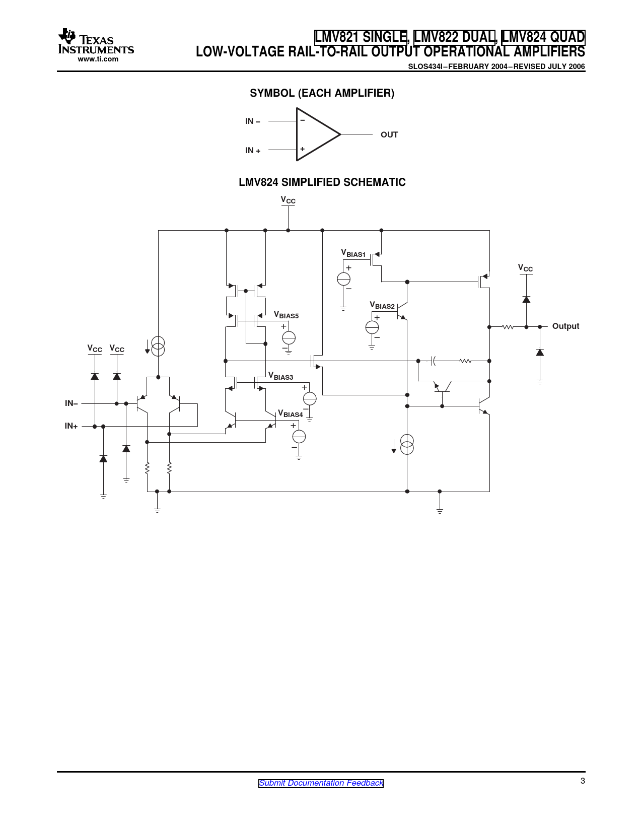 LMV821 SINGLE, LMV822 DUAL, LMV824 QUAD LOW-VOLTAGE RAIL-TO-RAIL OUTPUT OPERATIONAL AMPLIFIERS www.ti.com
