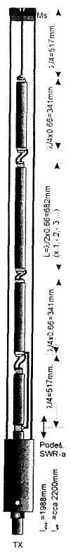Коаксиальная коллинеарная антенна для 2 метрового диапазона