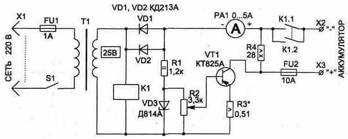 Электрическая схема зарядного устройства