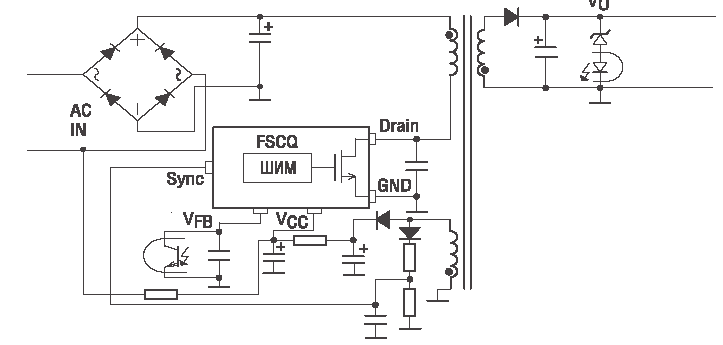 Источник питания на микросхеме серии FSCQxx65R