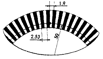 62 штриха при диаметре диска 50 мм