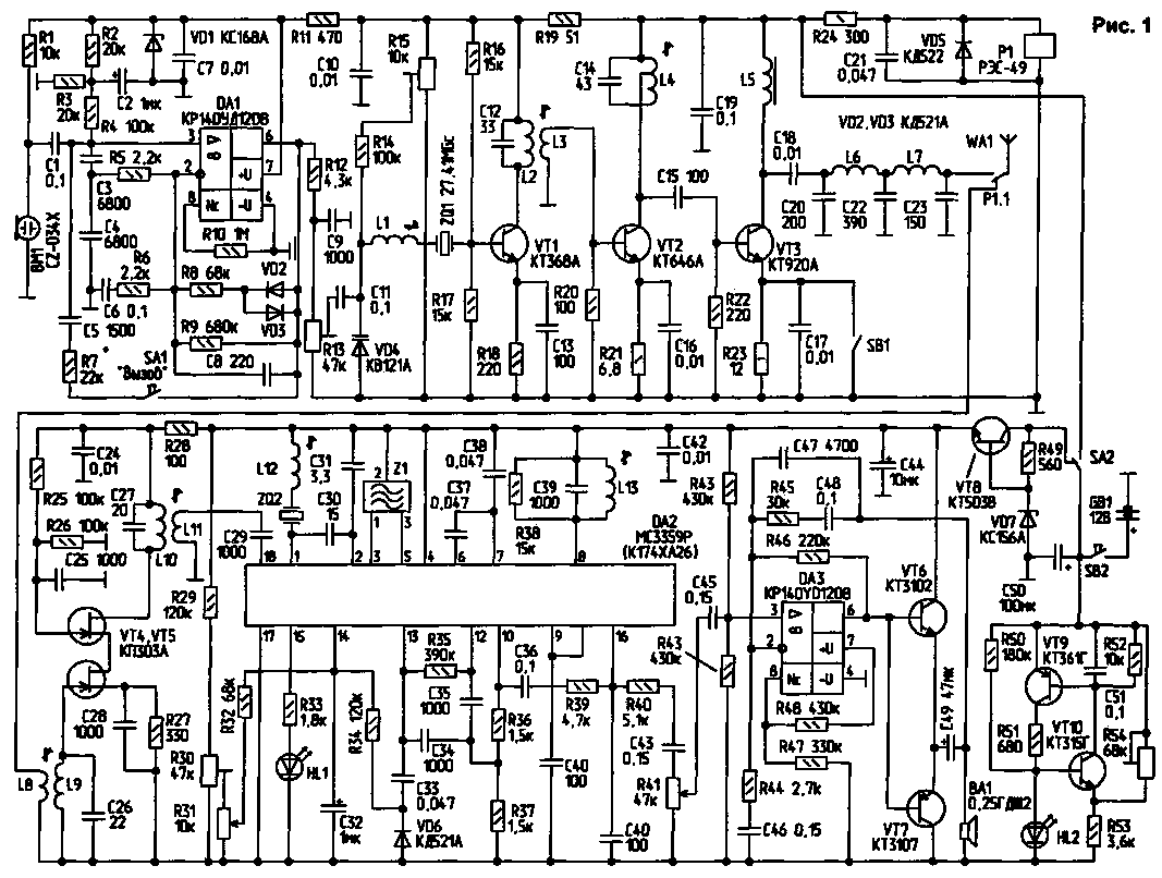 Принципиальная схема радиостанции