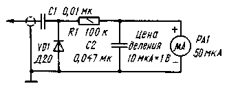 Схема вольтметра-пробника