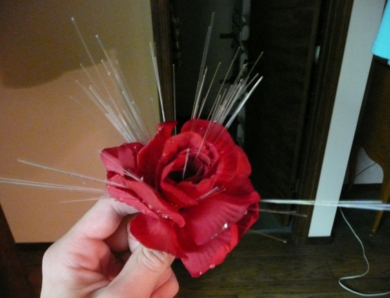 Make the Flower! I used a silk rose