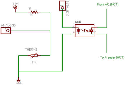 Arduino Beer Thermostat Schematics