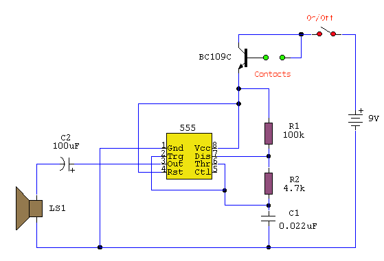 Water Activated Alarm schematics