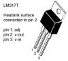 pinout diagram of the LM317T voltage regulator