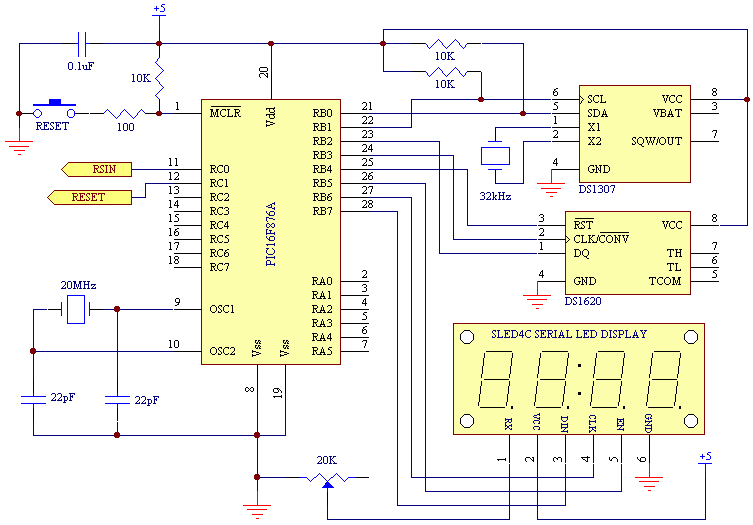 SLED4 Time & Date Controller Schematic 