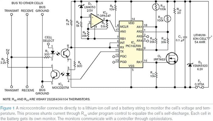 Circuits monitor and balance large lithium-ion batteries