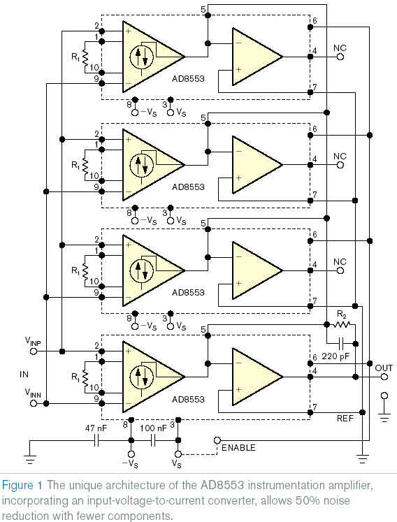 Autozeroed Amplifier with Halved Noise Needs Few Components