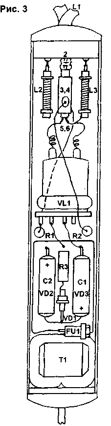 Схема расположения элементов в корпусе