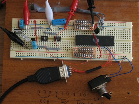 scopetris on breadboard