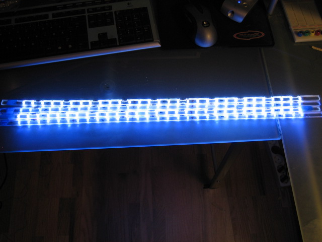 LED holders. They are made from 1 x 62cm strips of 3 mm plexi