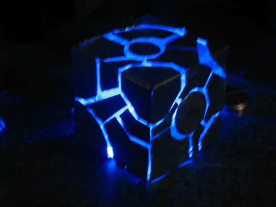 You never know when you might need a glowing cube to convince people you are from the future