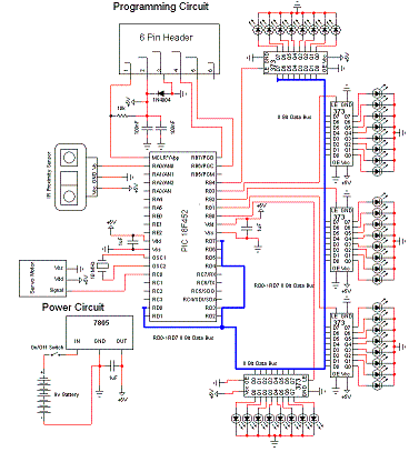 Schematic Sweeping Radar System - using a GP2D120 IR Sensor