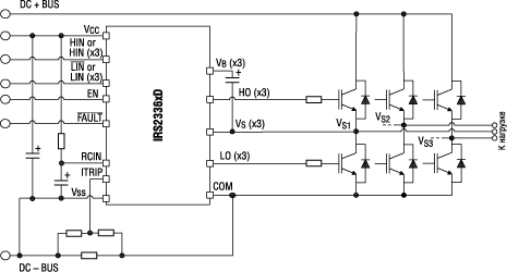 Схема включения ИС серии IRS2336xD 